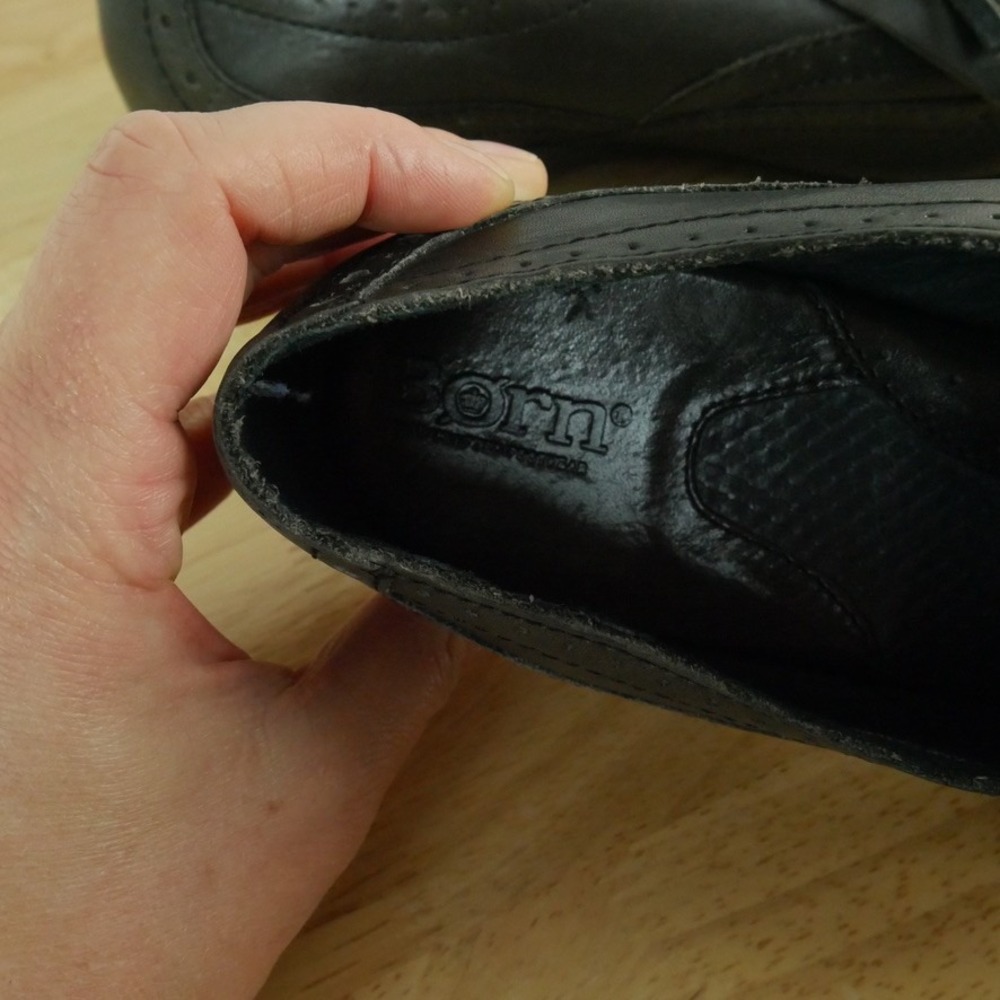 Born Leather Kiltie Tassel Wingtip Oxfords Dark Grey Size 8 Academia Preppy Fall - Picture 3 of 11